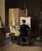 Gillis Hafstrom In the studio oil painting artist